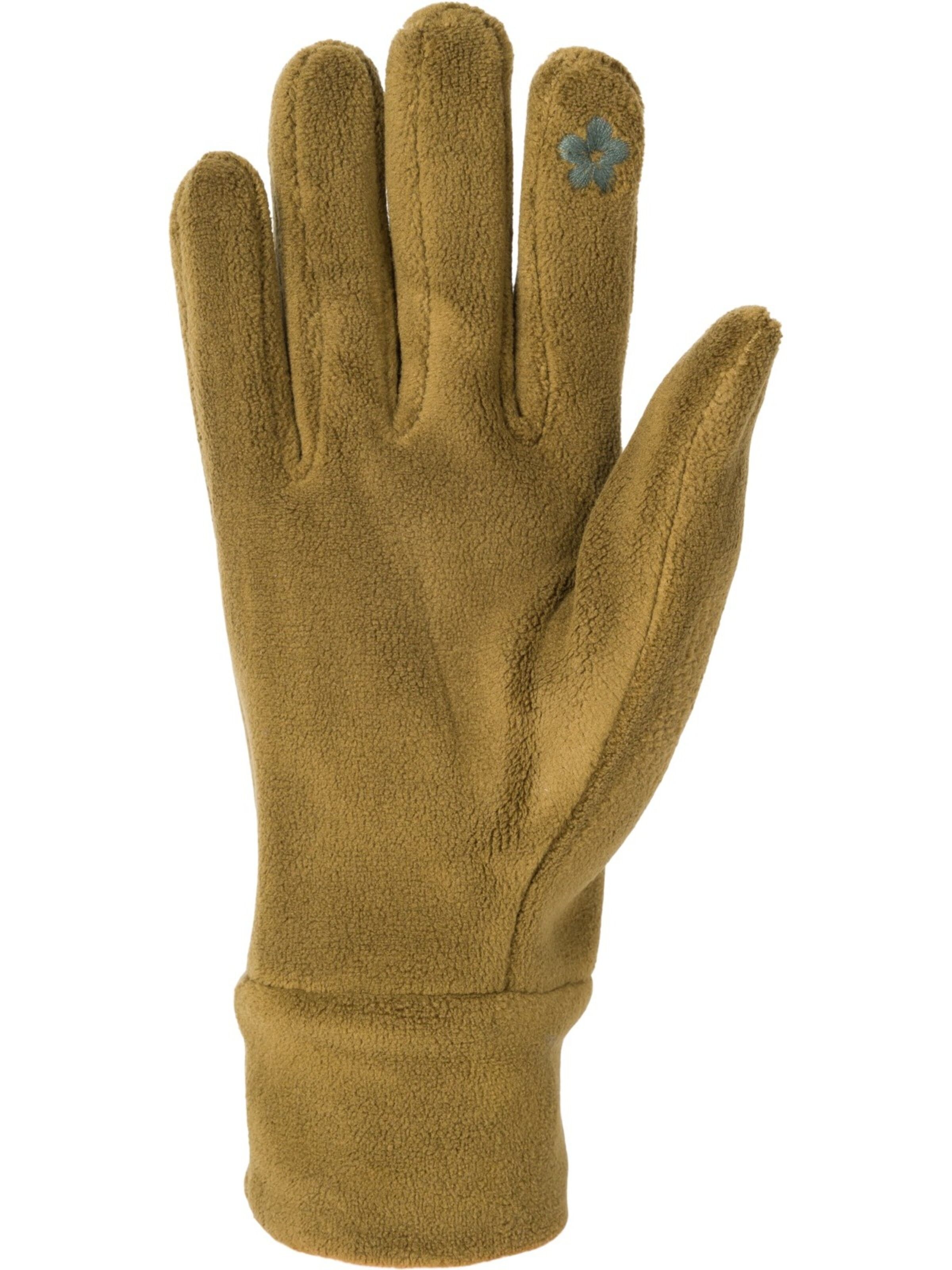 styleBREAKER Fingerhandschuhe 'Einfarbige Touchscreen Fleece Handschuhe'‌‌‌‌‌‌‌ in Braun