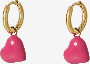 Cala Rose Ohrringe 'COEUR' in Pink: Vorderseite