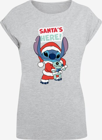 ABSOLUTE CULT Shirt 'Lilo And Stitch - Santa Is Here' in Grey: front