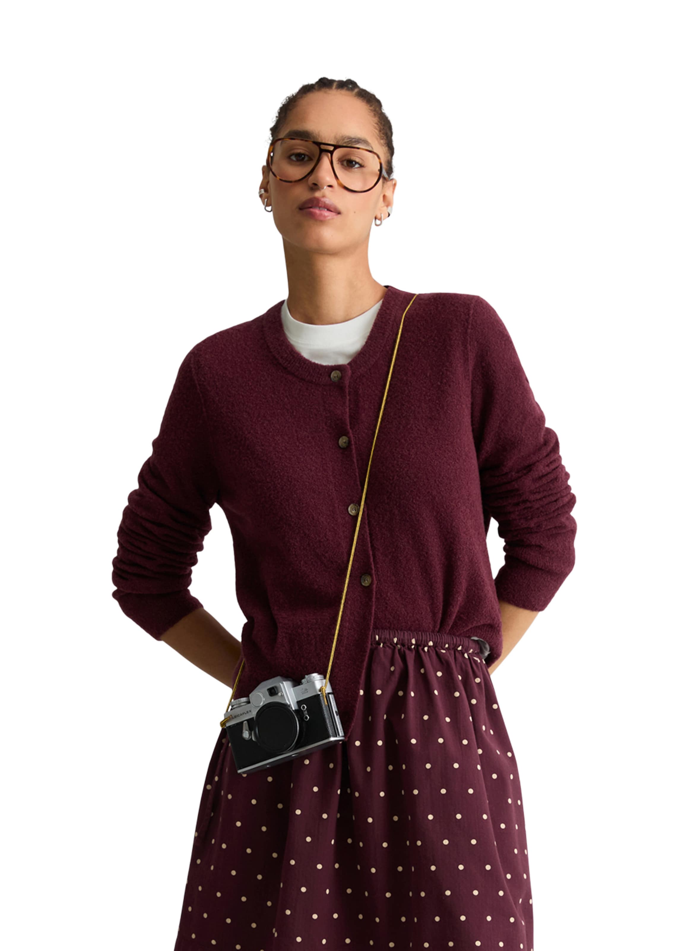 Marc O'Polo DENIM Knit cardigan in Red: front