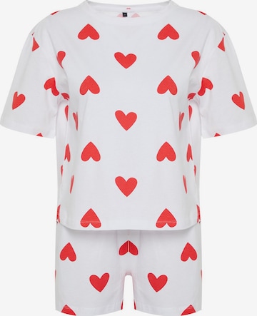 TrendyolKratke hlače za spavanje - bijela boja: prednji dio