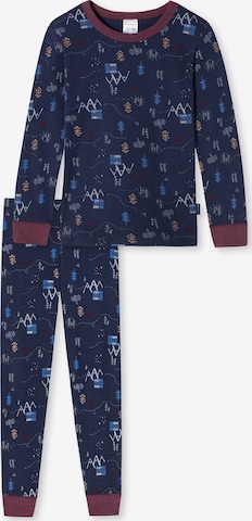 SCHIESSER Pajamas 'Wild Animals' in Blue: front