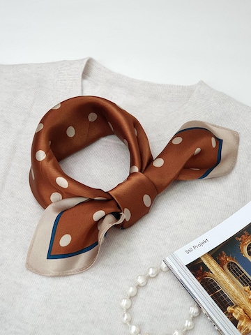 MayTree Scarf 'Seidentuch Punkte klein' in Brown