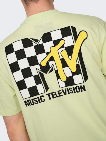 Only & Sons T-shirt 'MTV' i grön