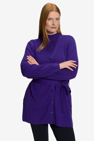 Ulla Popken Knit Cardigan in Purple: front