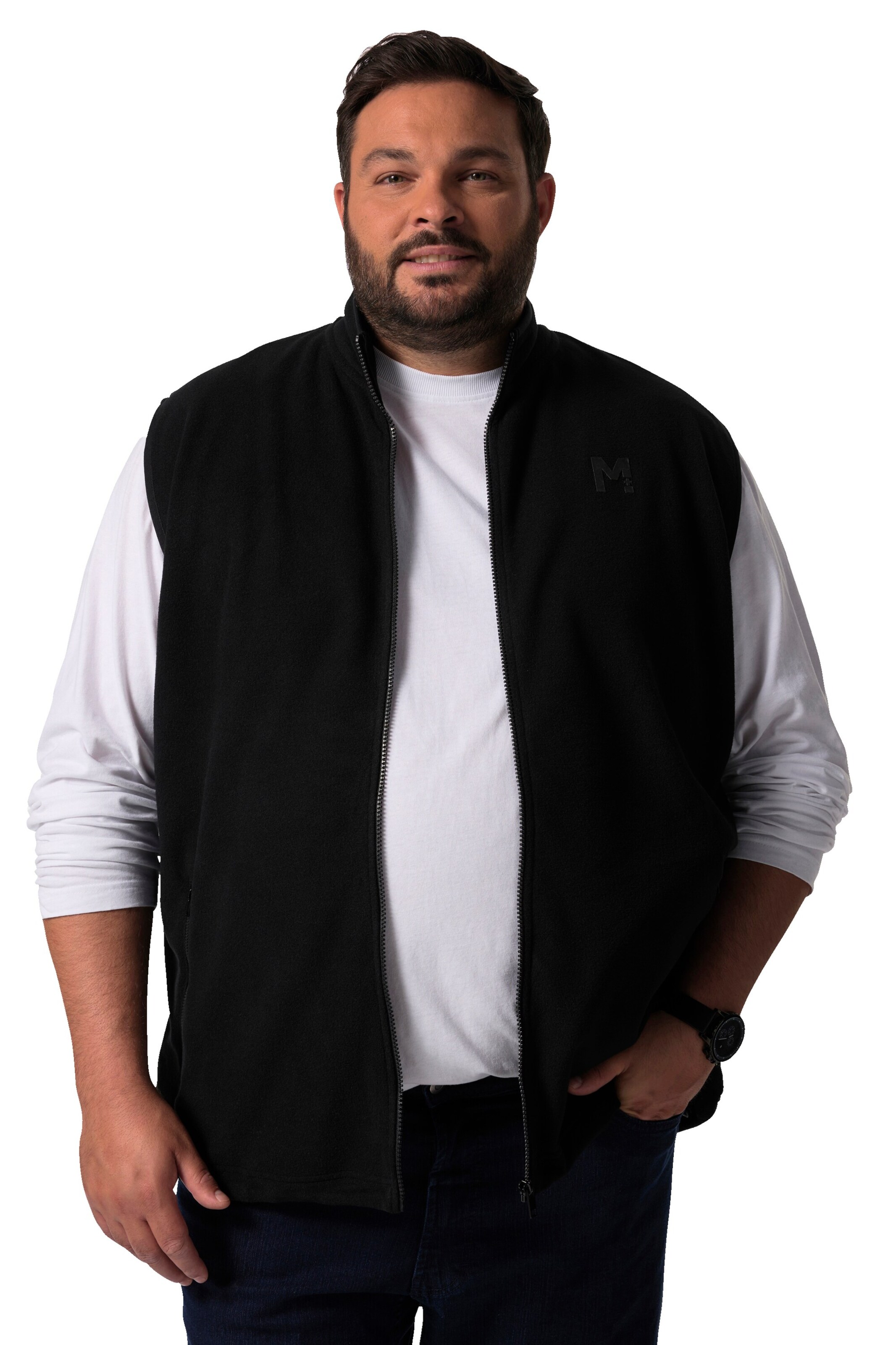 Men Plus Vest in Black: front