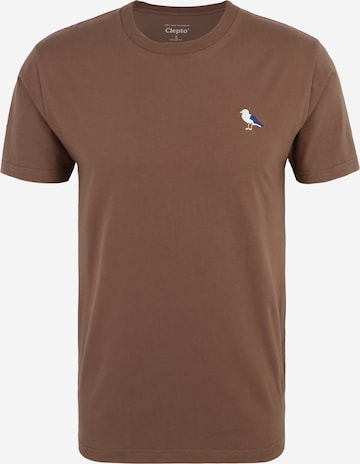 Cleptomanicx Shirt 'Embro Gull' in Brown: front