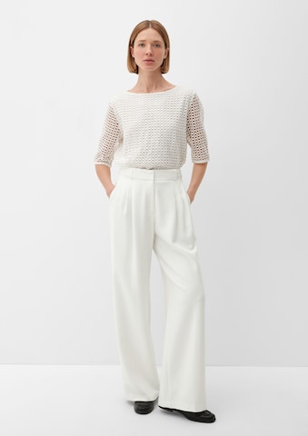 s.Oliver BLACK LABEL Wide leg Pleat-front trousers in Beige