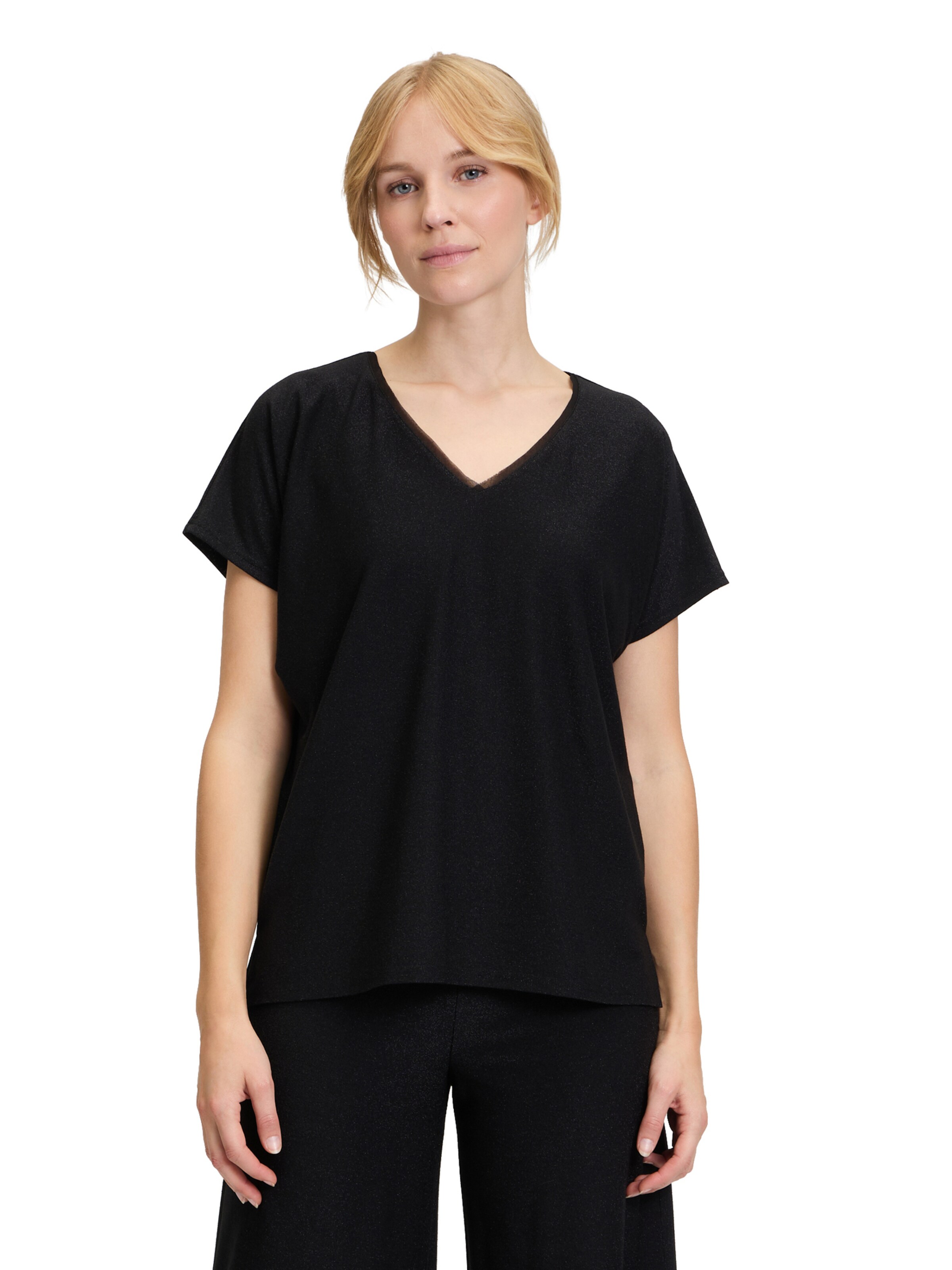 Camicia da donna di Vera Mont in nero: frontale