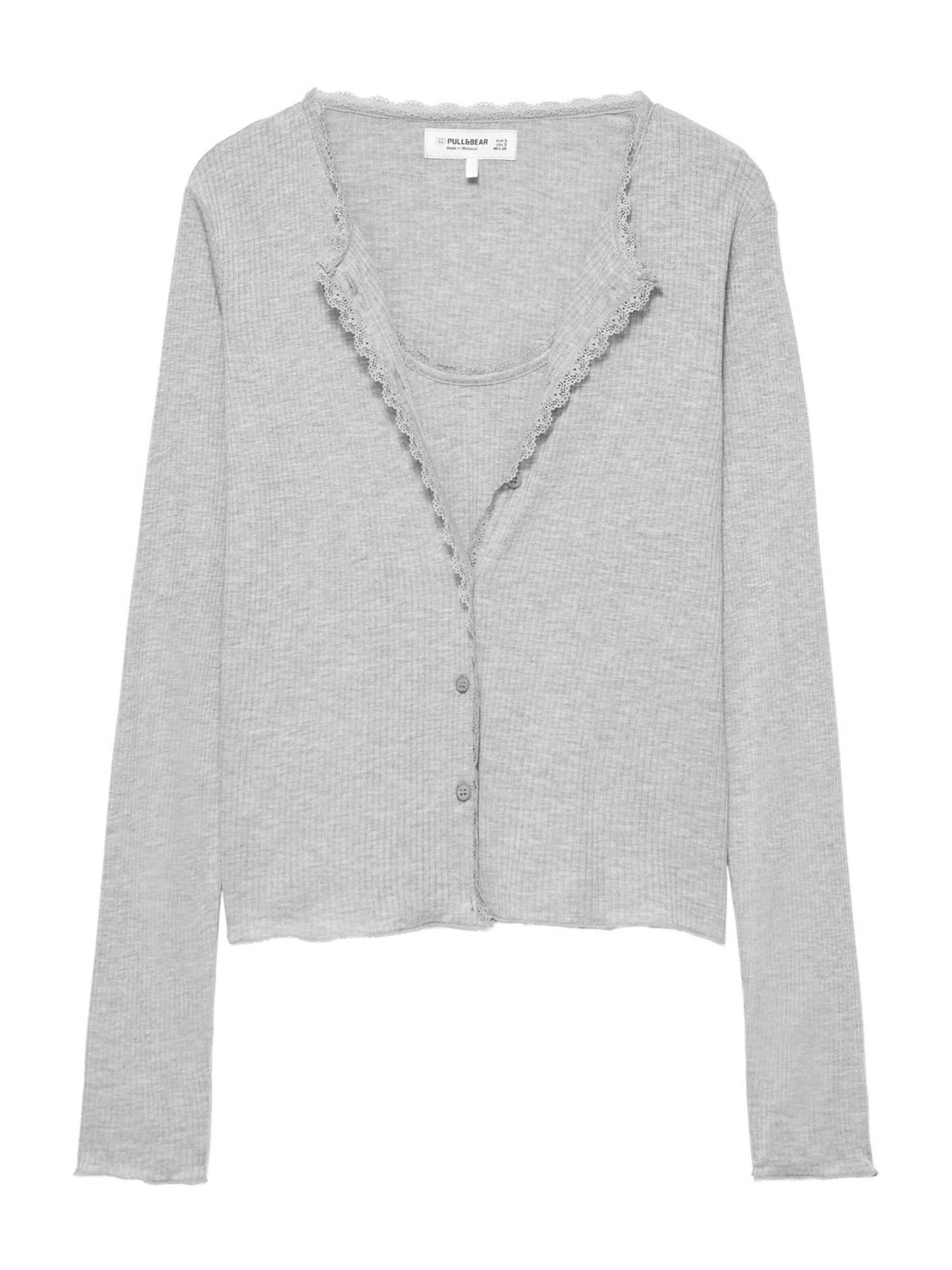 Pull&Bear Kofta i XS i grå, Produktvy