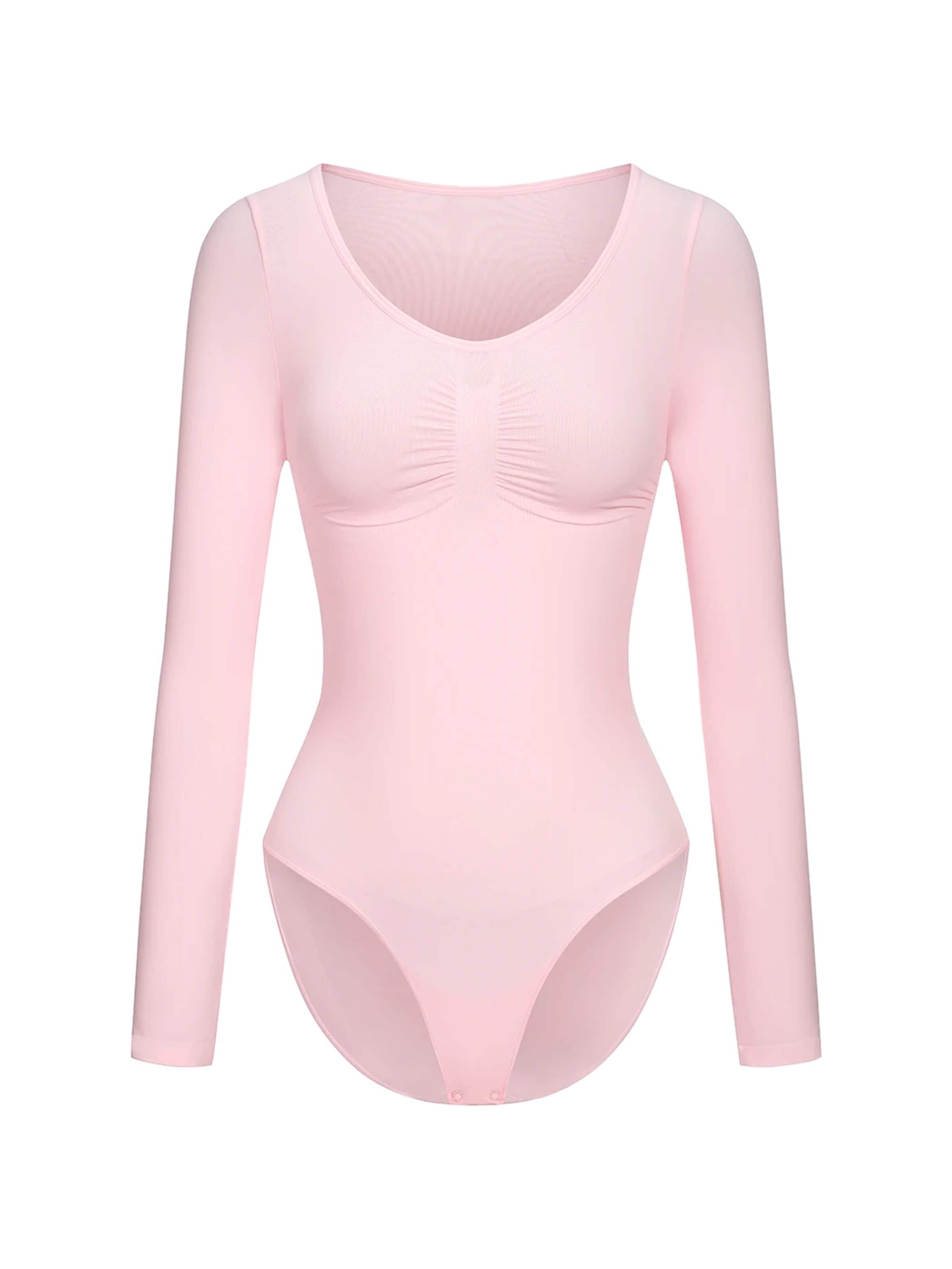 Body modelant 'Bodysuit Sculpting Shapewear Longsleeve mit Slip' cfab (formerly creamy fabrics) en rose : devant