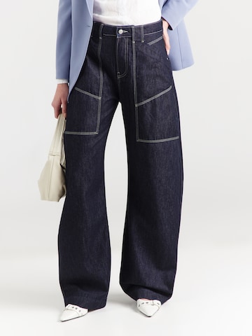 BOSS Wide leg Τζιν σε μπλε: μπροστά