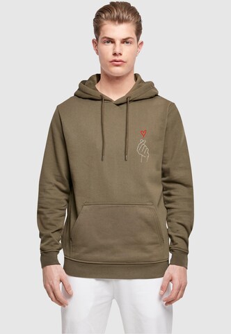 Merchcode Sweatshirt 'Heart' in Grün: Vorderseite