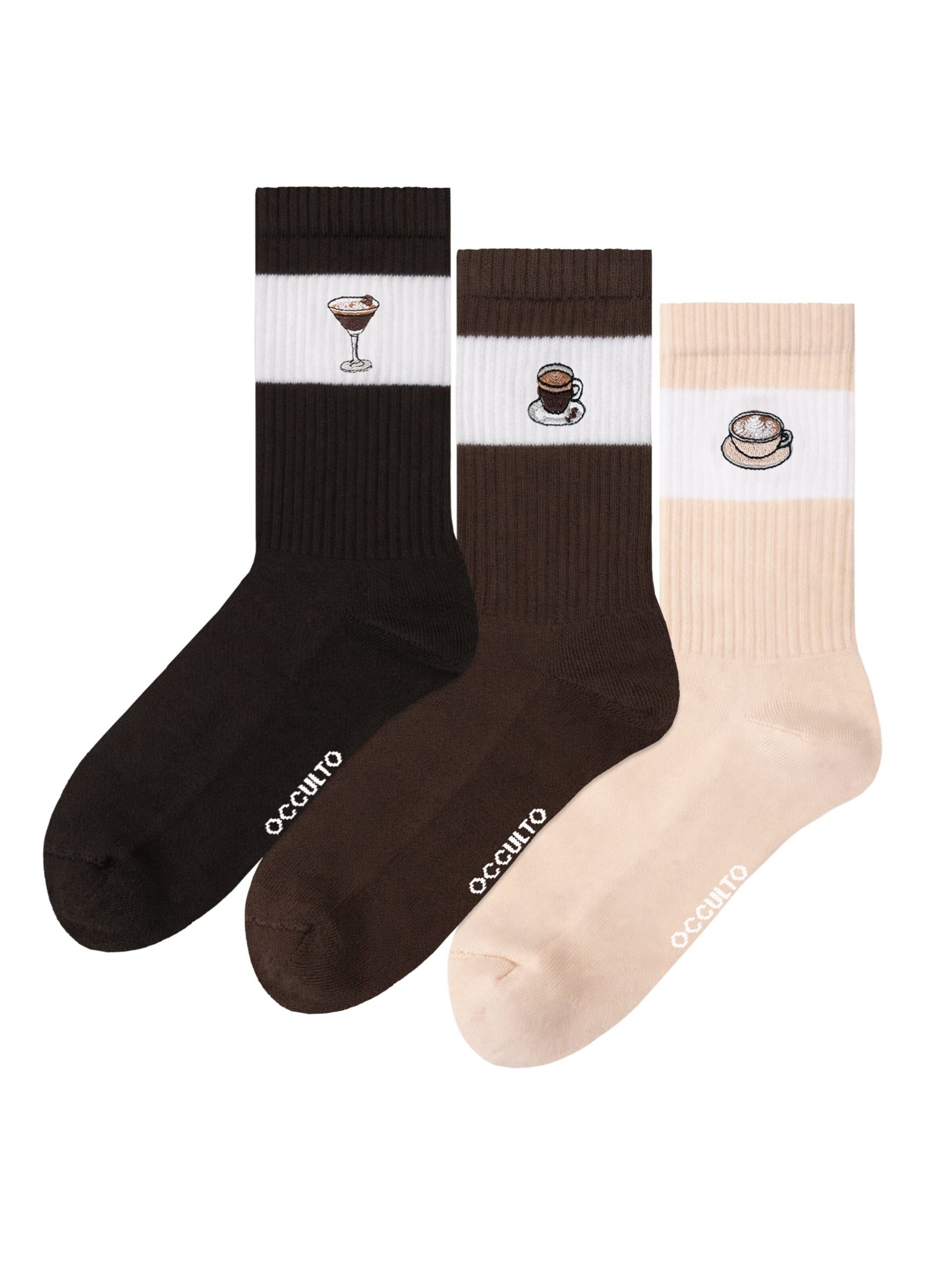 Occulto Athletic Socks 'Elly' in Brown: front