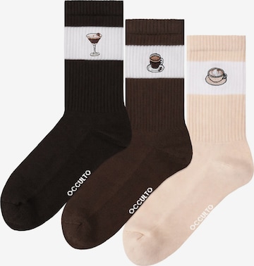 Occulto Athletic Socks 'Elly' in Brown: front