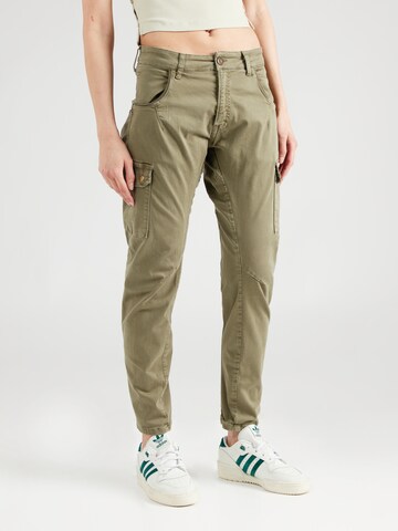 Tapered Pantaloni cargo 'RIVERA' di Le Temps Des Cerises in verde: frontale