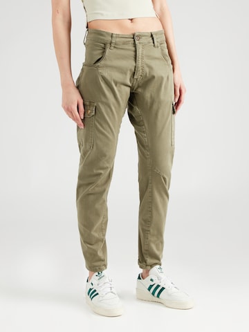Le Temps Des Cerises Tapered Cargo Pants 'RIVERA' in Green: front
