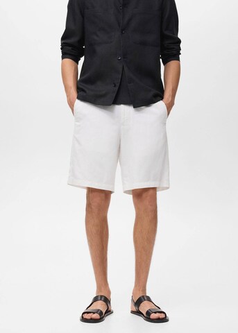 MANGO MAN Regular Pants 'Banarea' in White: front