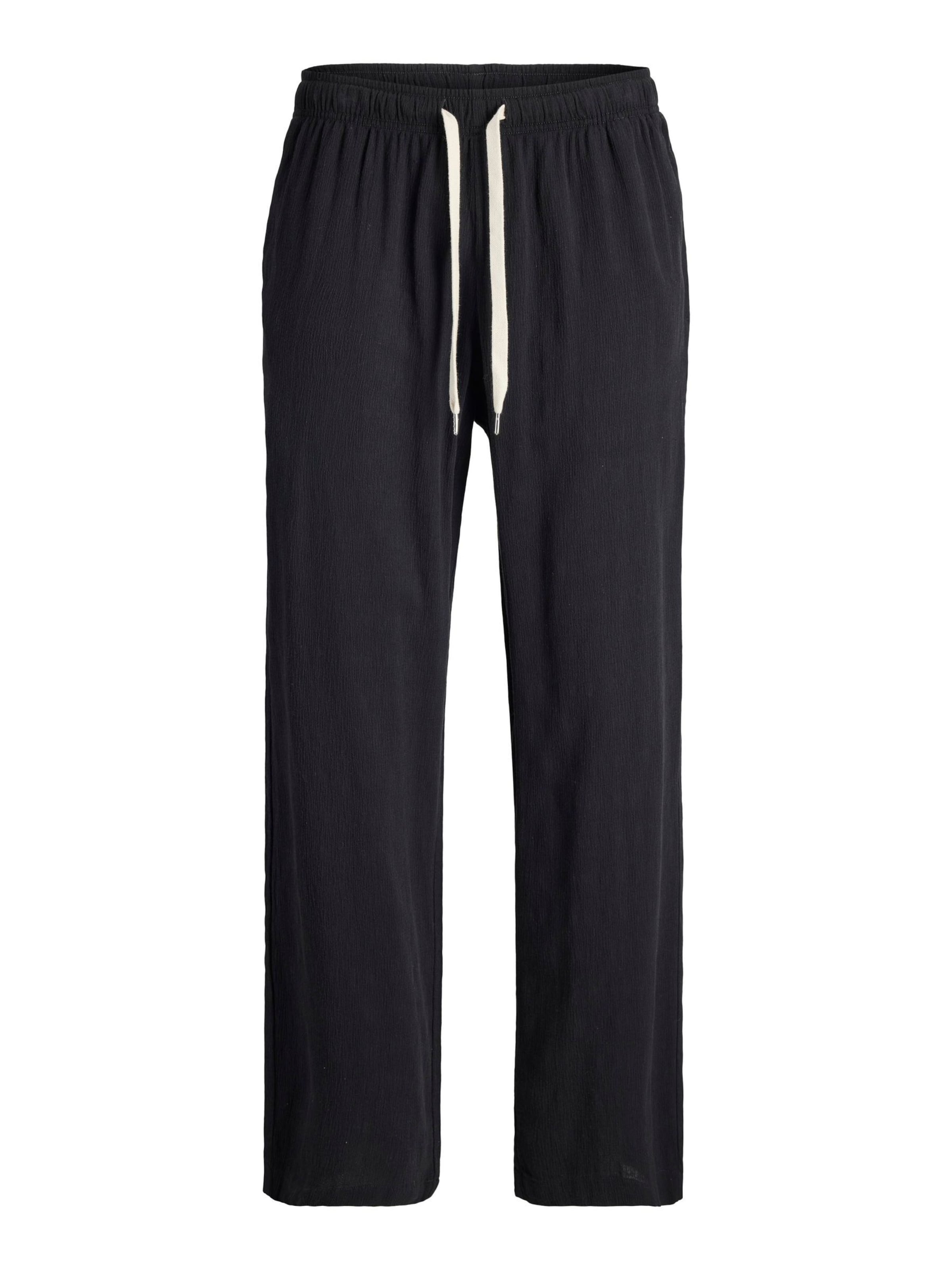 JACK & JONES Wide Leg Bukser i sort: forside