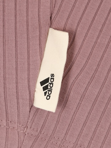 ADIDAS SPORTSWEAR - Camisa funcionais 'Studio Lounge Ribbed ' em roxo