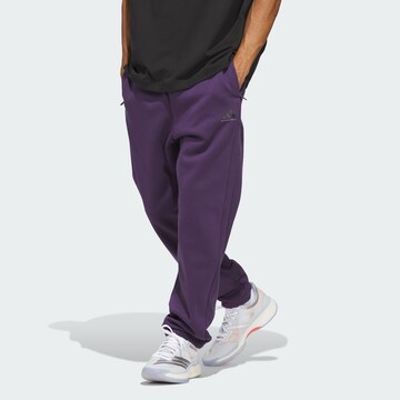 ADIDAS PERFORMANCE - Tapered Pantalón deportivo en lila: frente