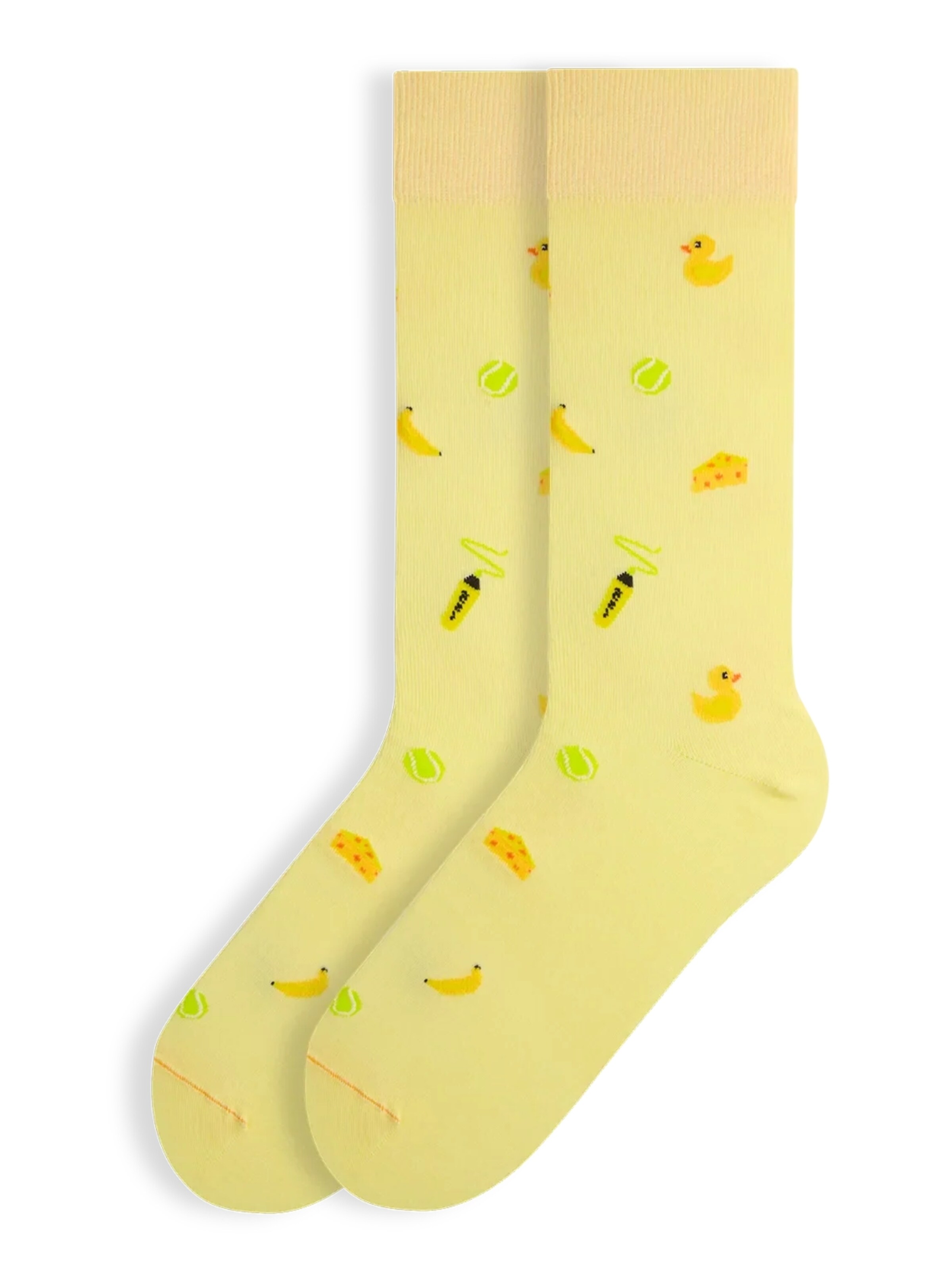 Von Jungfeld Socks 'Signature Icons' in Yellow: front