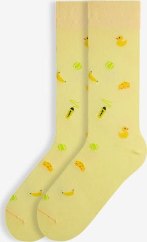 Von Jungfeld Socken 'Signature Icons' in Gelb: Vorderseite