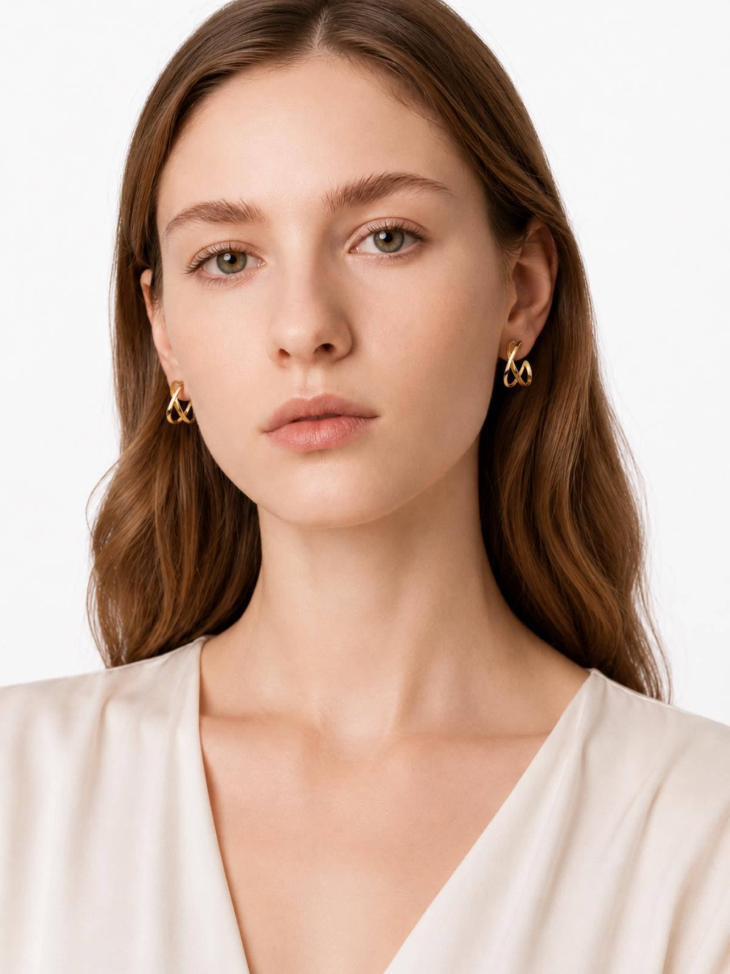 Cala Rose Earrings 'LEILA' in Orange: front