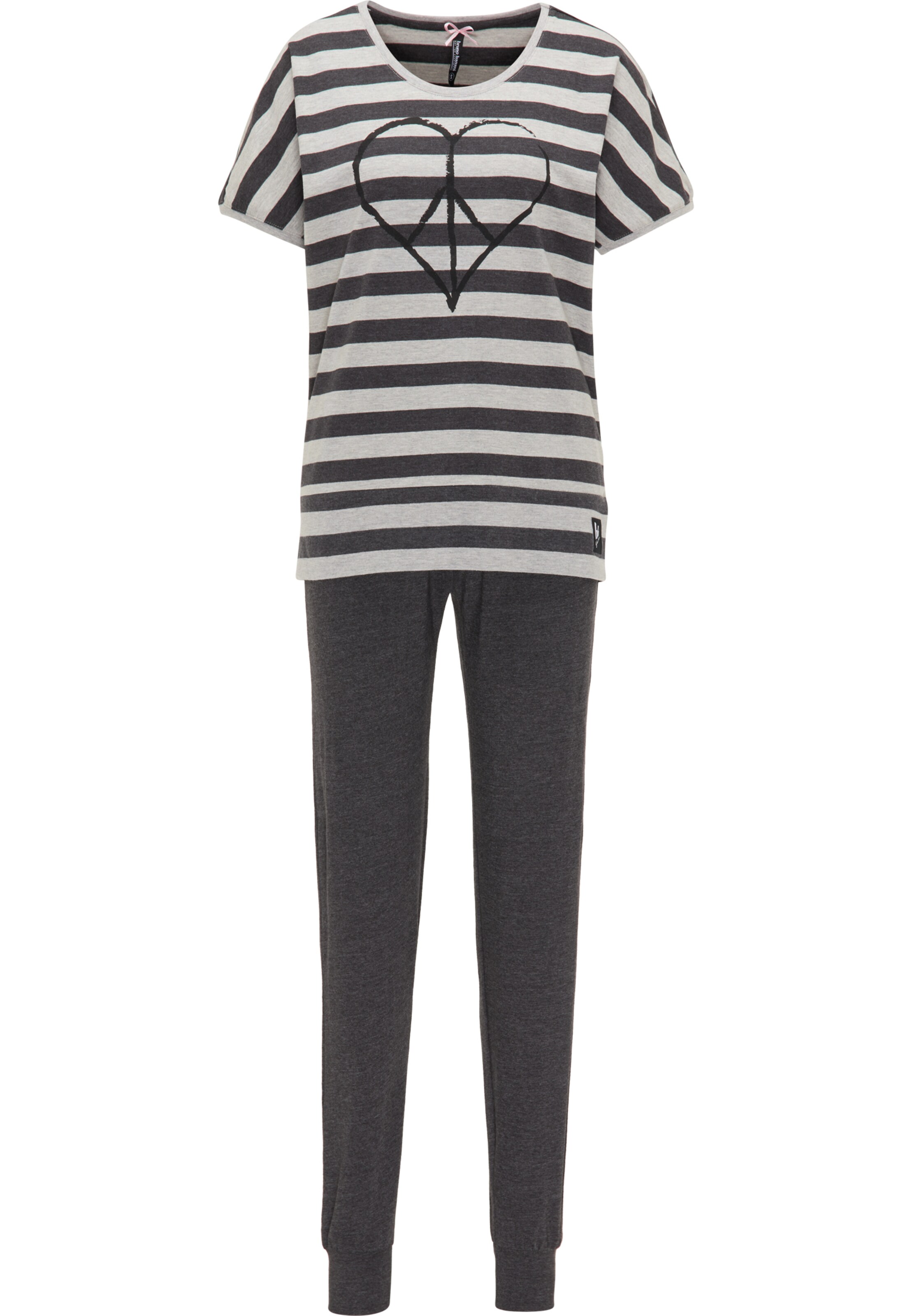 Bruno Banani Pyjama in Grijs: voorkant