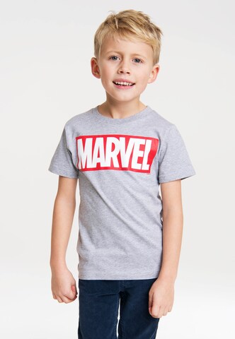 LOGOSHIRT Shirt 'Marvel Comics' in Grijs: voorkant