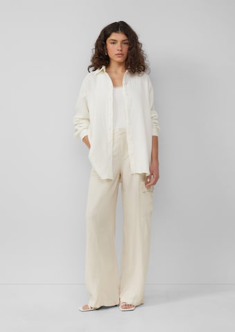 QS Wide leg Cargobroek in Beige