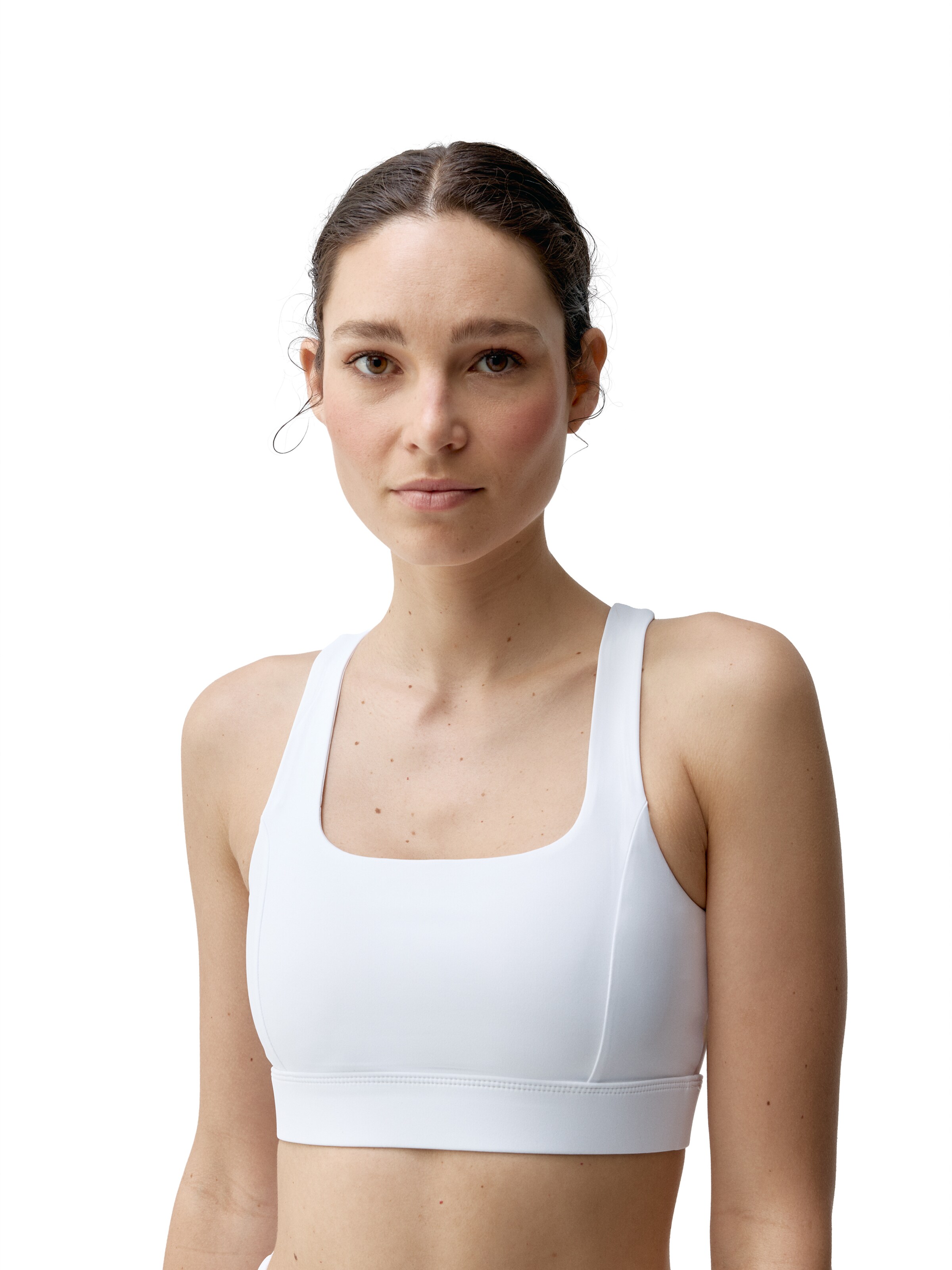 Born Living Yoga Bralette Sports bra ' Padma 2.0 ' in White: front