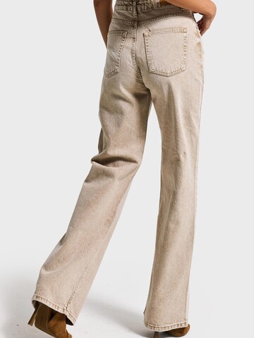 IT'S BASIC Regular Jeans 'EMMA STRAIGHT MID RISE JEANS' in Beige