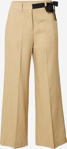 Marella Szeroka nogawka Spodnie w kant 'ROUEN' w kolorze beżowy: przód