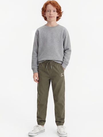 Calvin Klein Jeans Tapered Housut 'ESSENTIAL' värissä vihreä: etupuoli