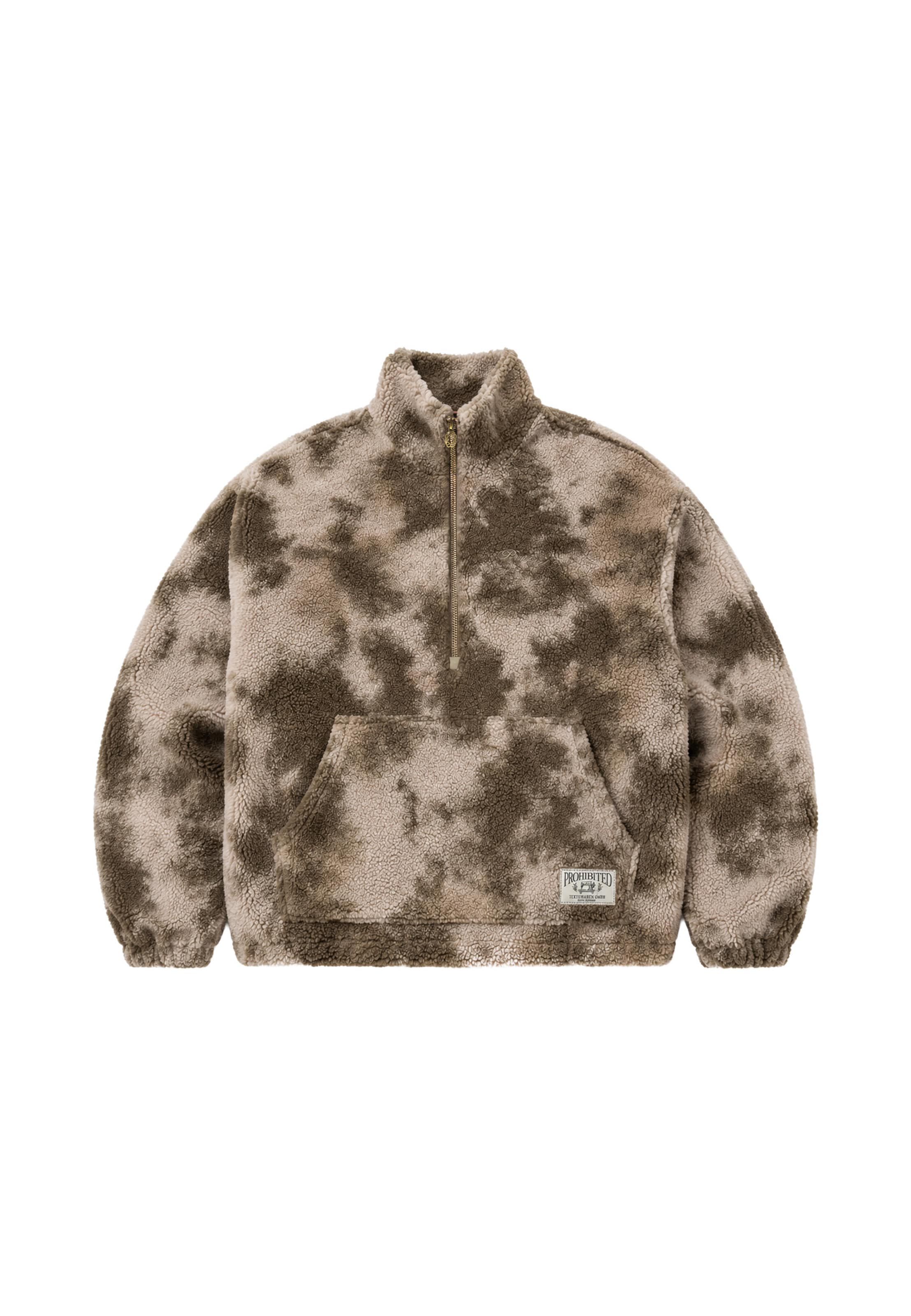 Giacca di pile 'Highland' di Prohibited in beige: frontale