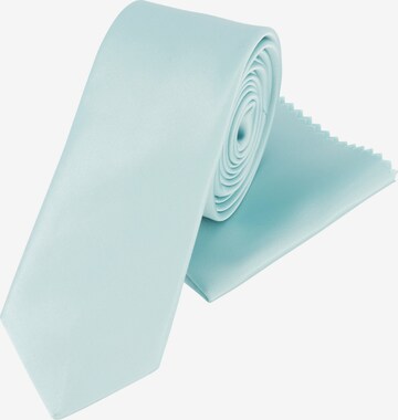 Prestije Krawatte mit Einstecktuch in Blau: front