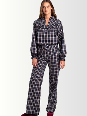 THE-ARE Wide leg Trousers in Blue: front