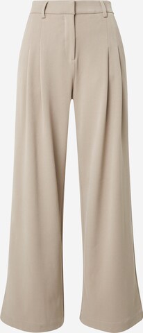 MSCH COPENHAGEN Wide leg Pleat-Front Pants 'Henrika' in Brown: front