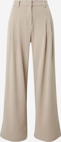 Wide Leg Pantalon à pince 'Henrika' MSCH COPENHAGEN en marron : devant