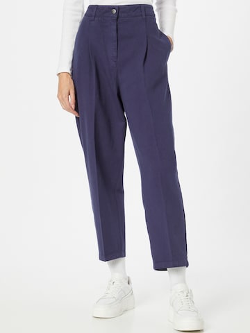 UNITED COLORS OF BENETTON Normální Kalhoty se sklady v pase – modrá: přední strana