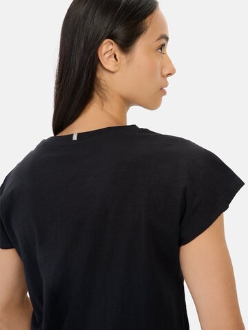 CAMEL ACTIVE T-Shirt mit Blumenprint aus Baumwolle in Schwarz