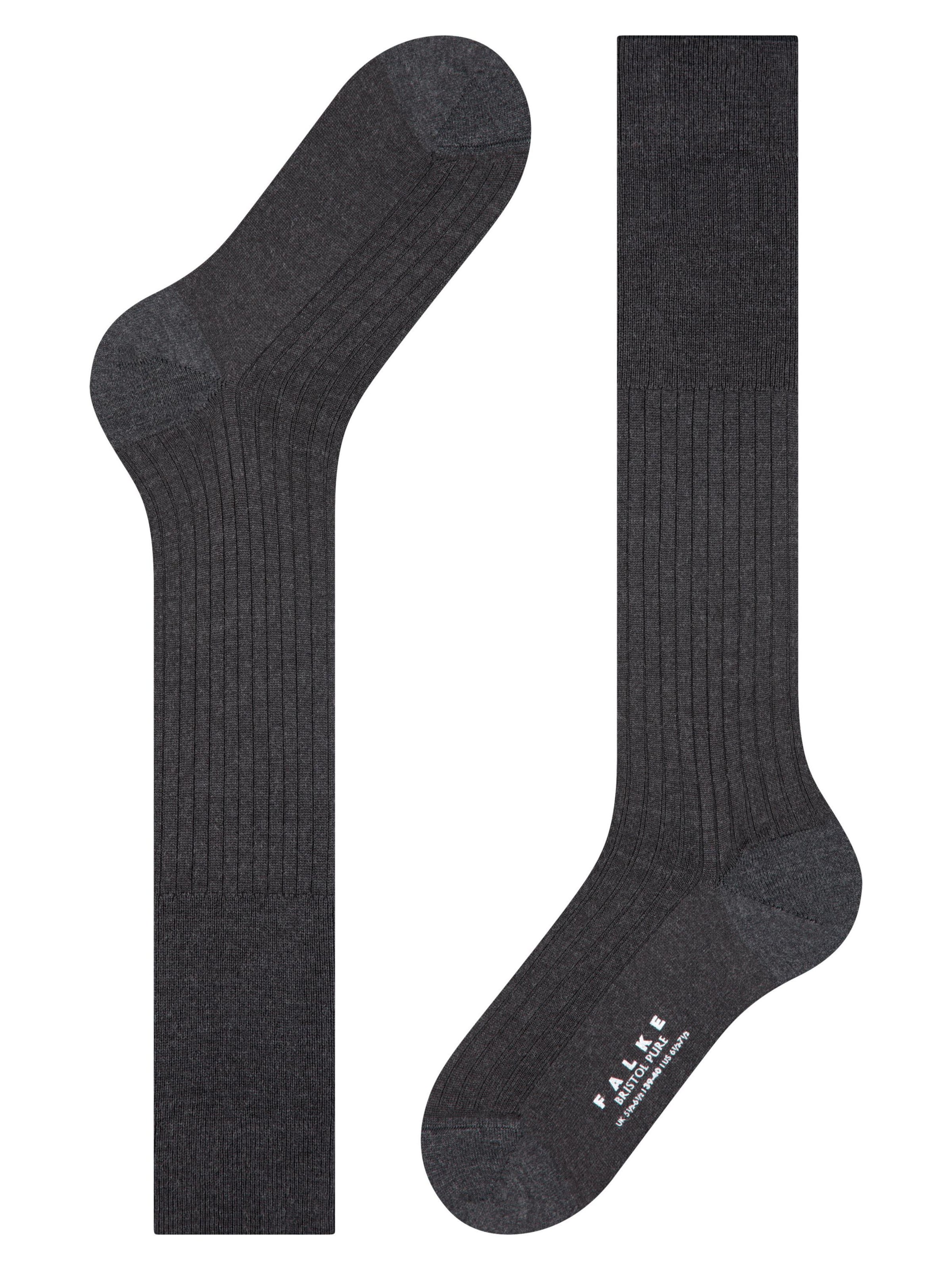 FALKE Knee High Socks 'Bristol Pure' in Grey