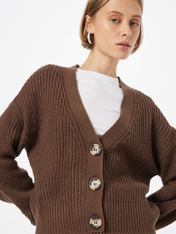 JDY Knit Cardigan 'JUSTY' in Brown
