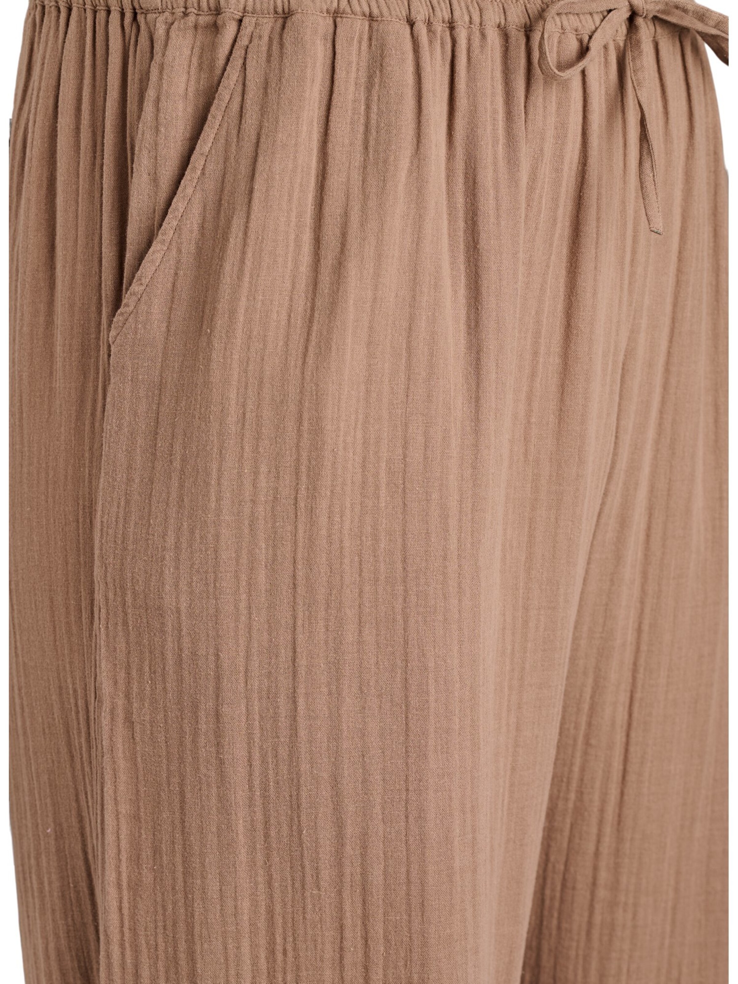 Zizzi Široký strih Nohavice 'Vvivu' - Hnedá