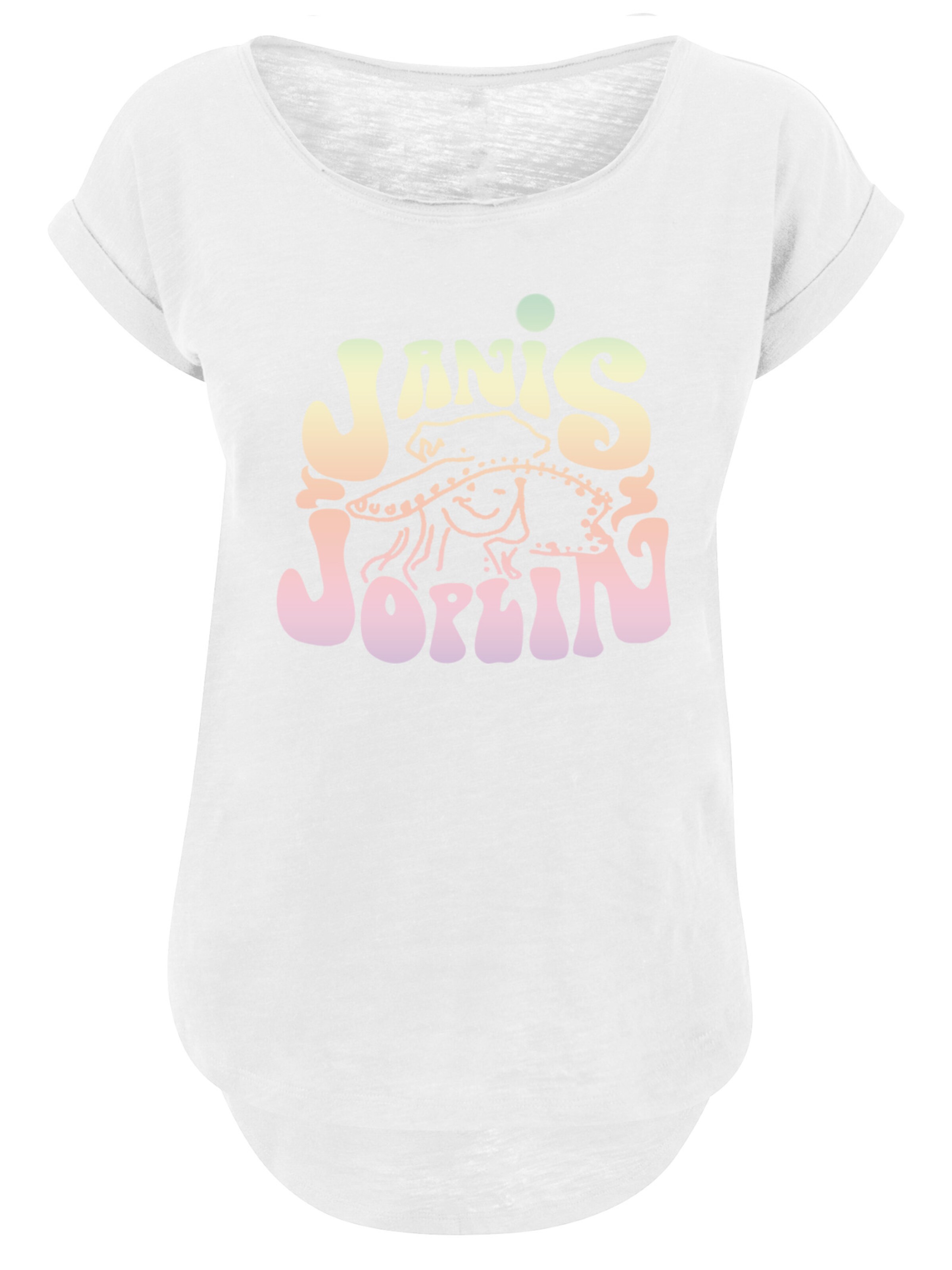 T-shirt 'Janis Joplin' F4NT4STIC en blanc : devant