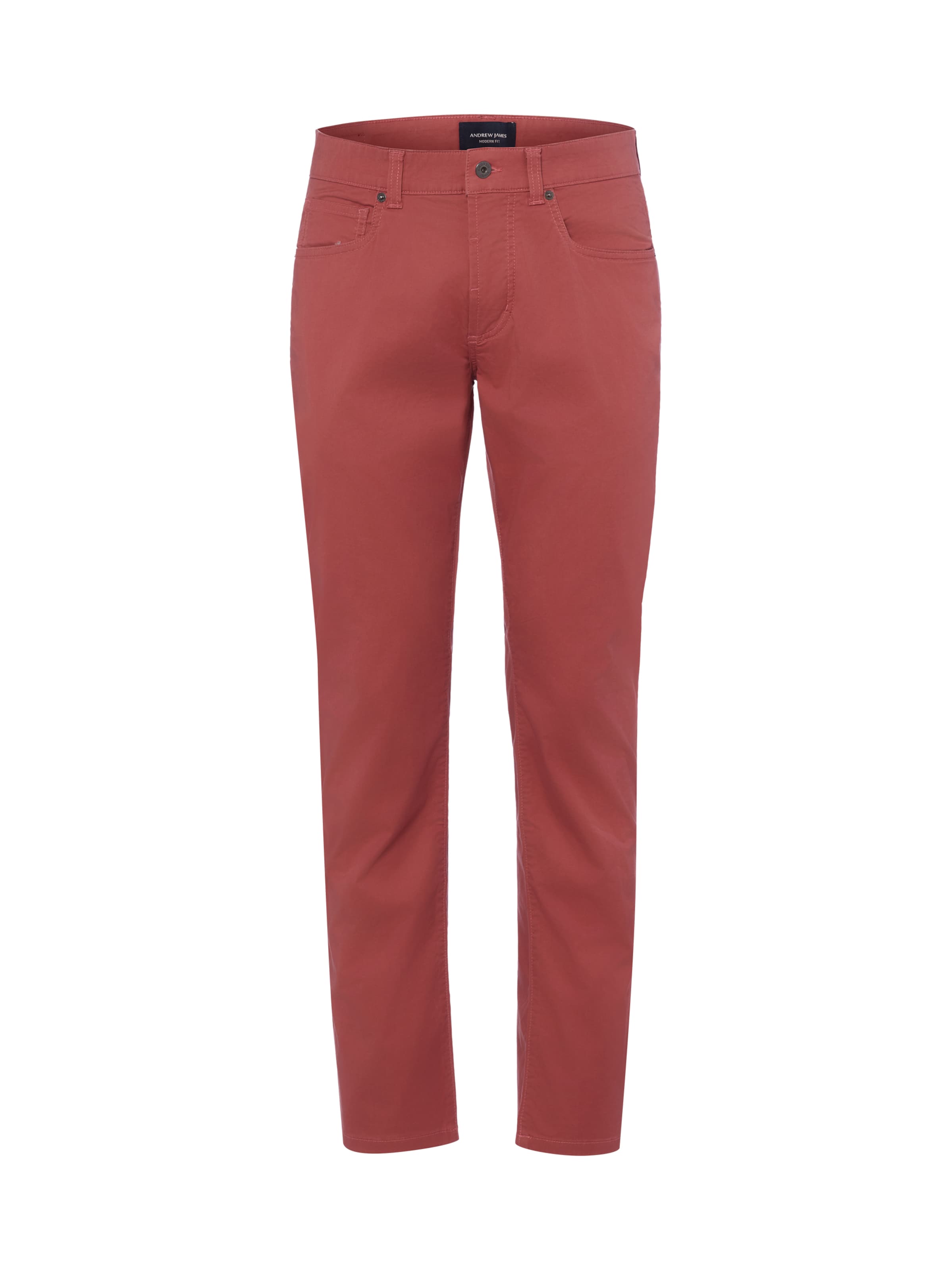 Andrew James Regular Trousers in Red: front