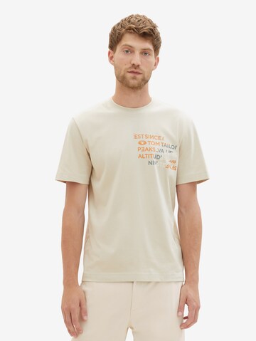 T-Shirt TOM TAILOR en beige : devant