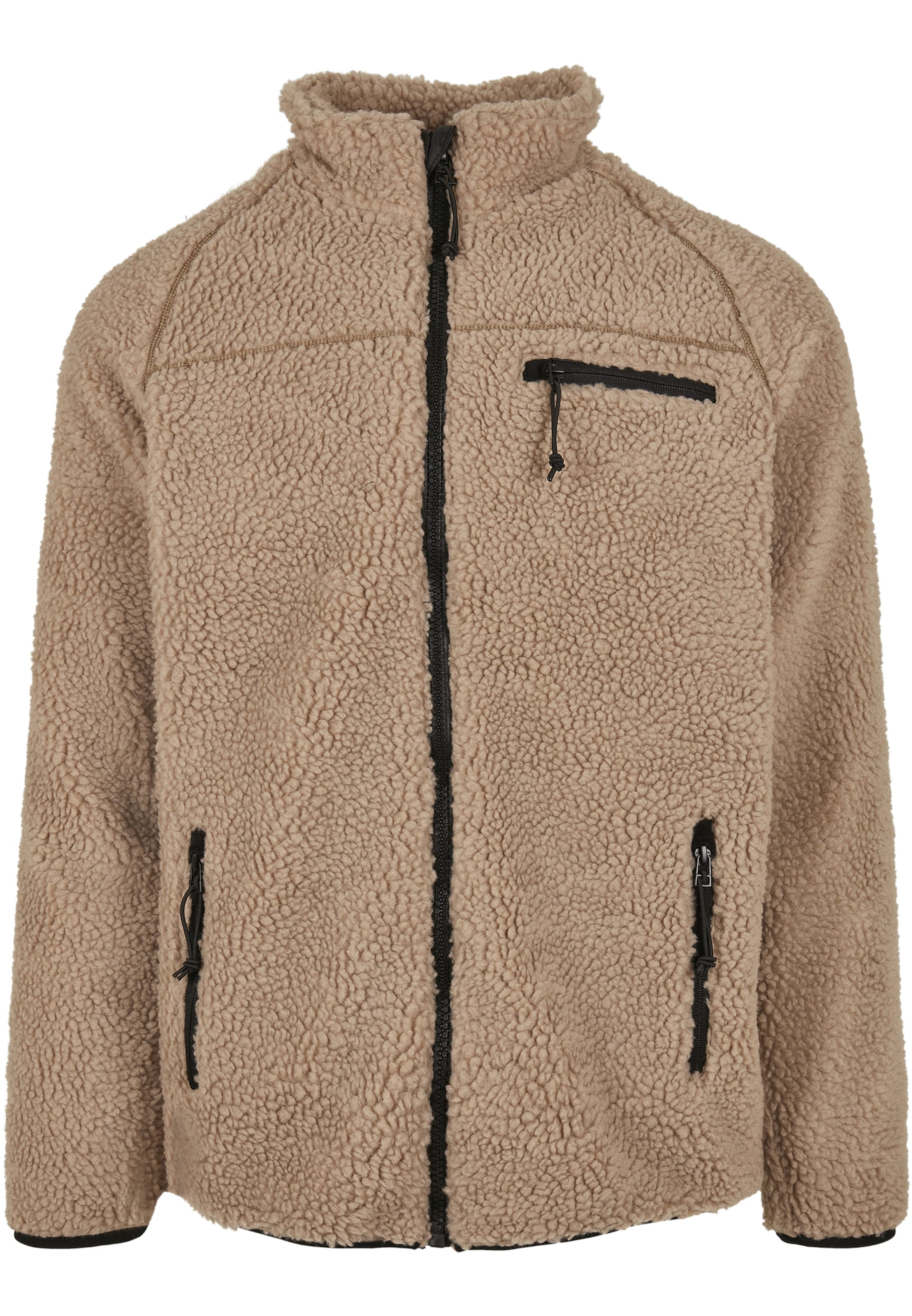 Brandit Fleece jacket in Beige: front
