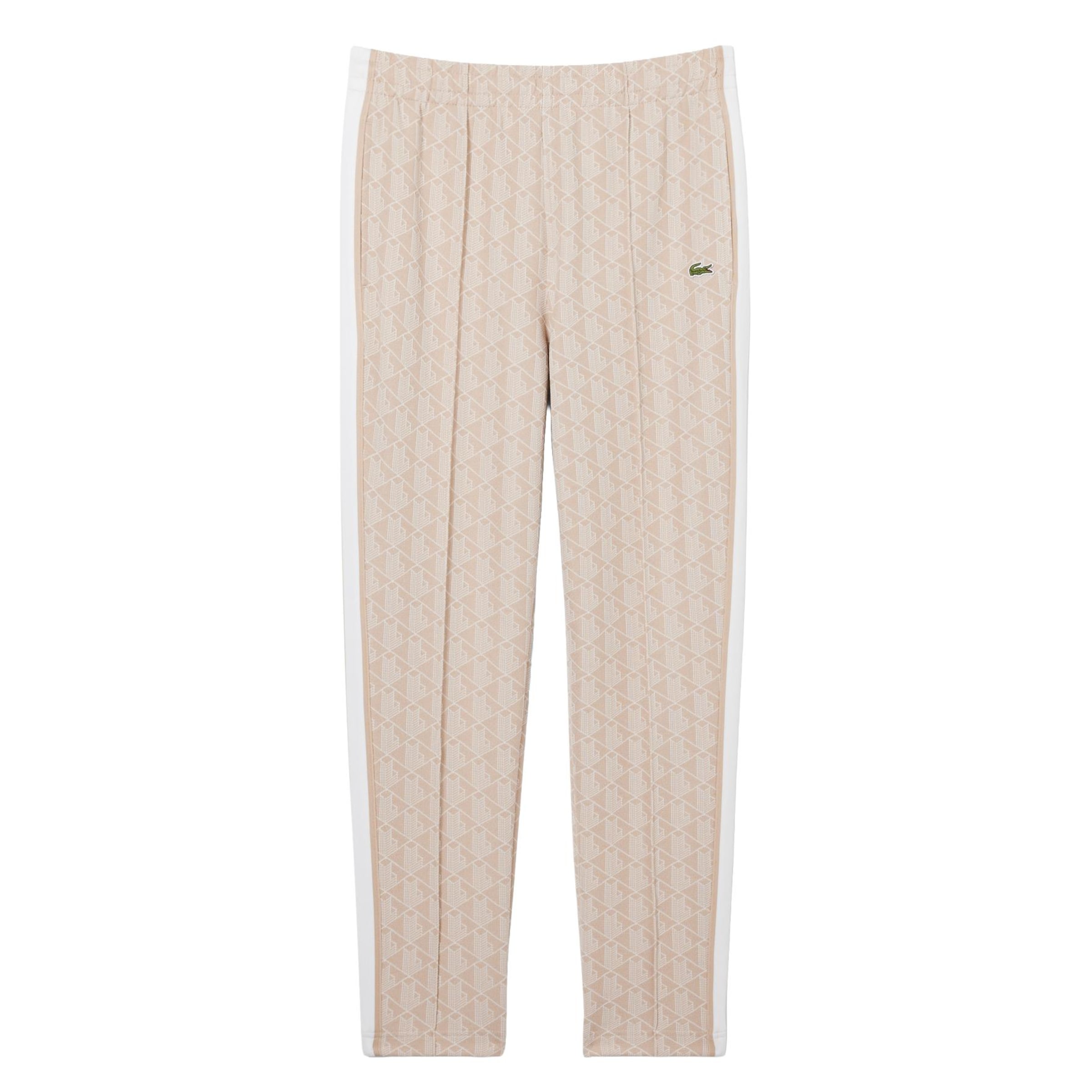 LACOSTE Regular Workout Pants 'Piqué' in Beige: front